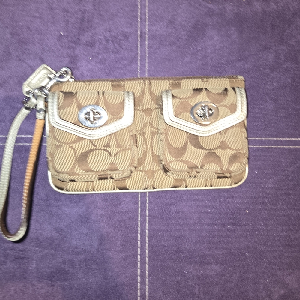 Coach Wristlet with Silver Accents